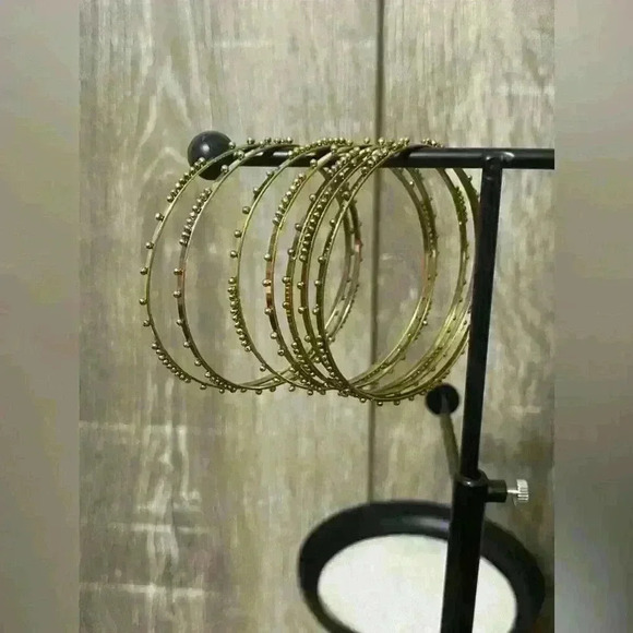 Gold Tone Set Of 7, Bracelets - Picture 2 of 4
